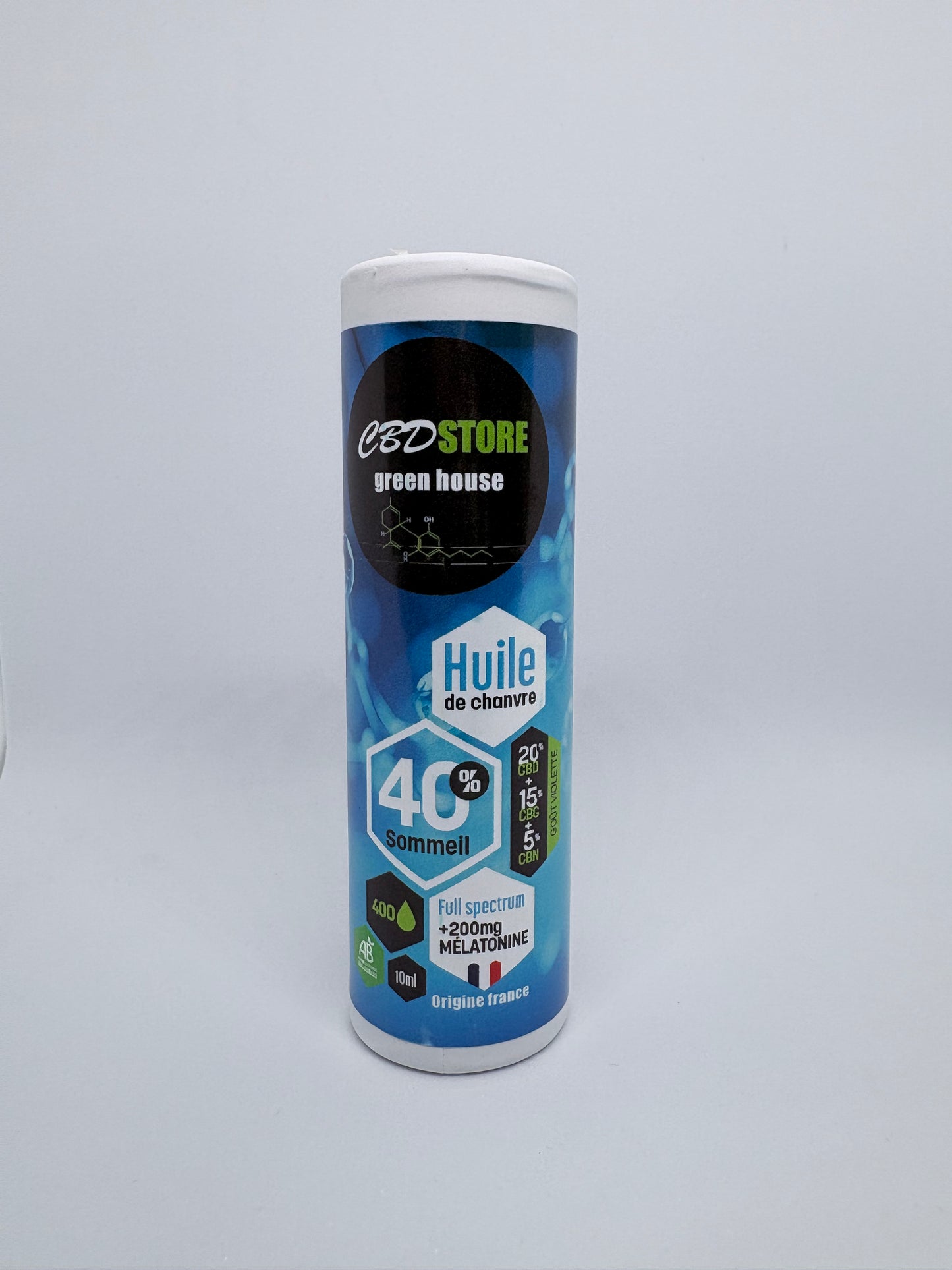 Huile 40% CBD Full Spectrum - Mélatonine